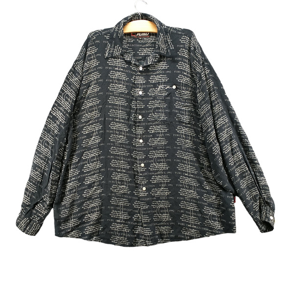 Fubu The Collection Men's Button Up Shirt Blue XL Long Sleeve Rayon - Picture 1 of 15